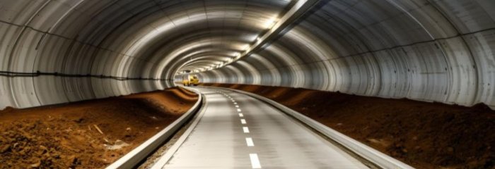 Строительство цементобетонного покрытия в туннелях 